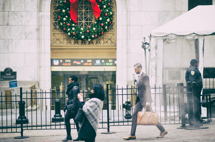 Wall Street New York City Holiday Scene