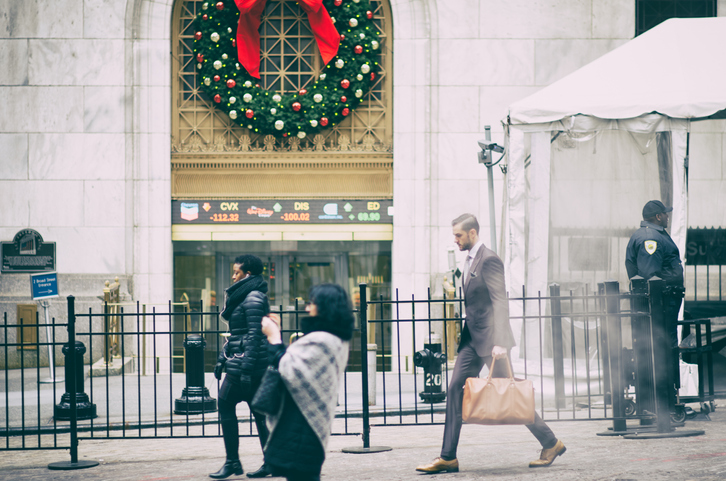 Wall Street New York City Holiday Scene